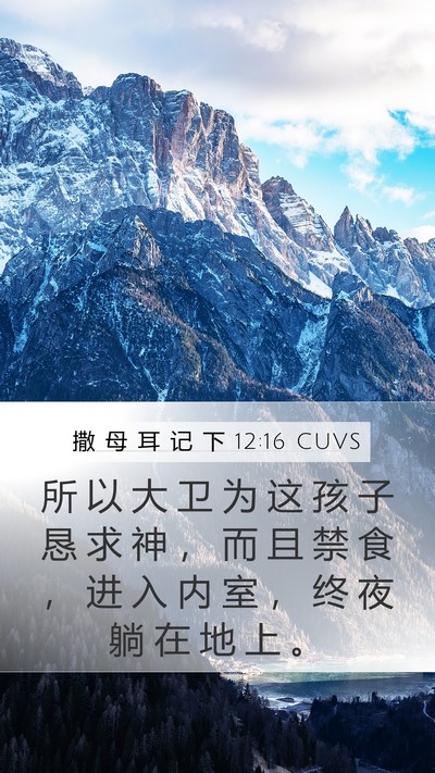 撒 母 耳 记 下 12:16 CUVS Bible Verse Image