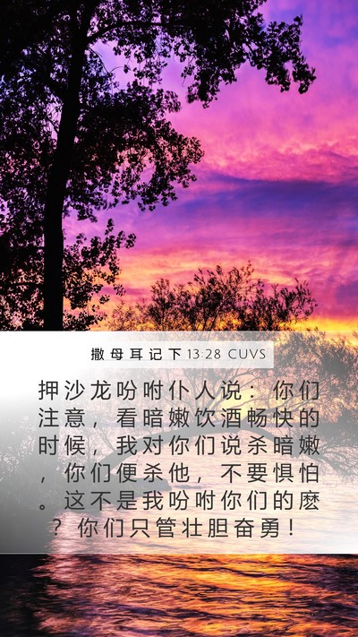 撒 母 耳 记 下 13:28 CUVS Bible Verse Image
