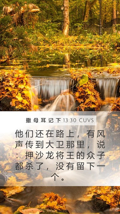 撒 母 耳 记 下 13:30 CUVS Bible Verse Image