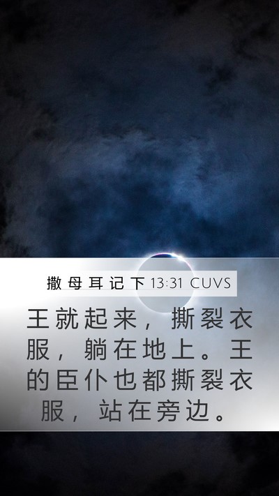 撒 母 耳 记 下 13:31 CUVS Bible Verse Image