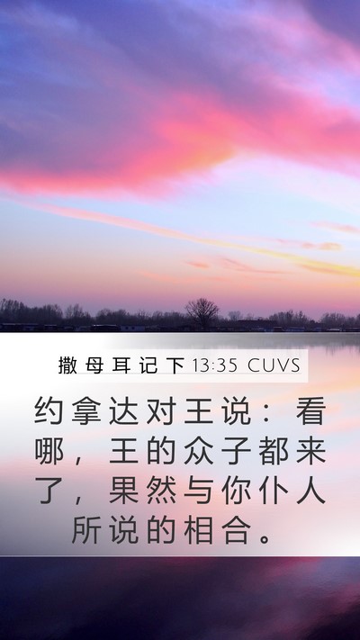 撒 母 耳 记 下 13:35 CUVS Mobile Phone Wallpaper - 约 拿 达 对 王 说 ： 看 哪 ， 王 的 - Mobile Bible Verse Wallpaper