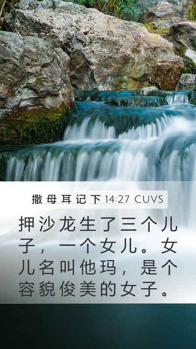 撒 母 耳 记 下 14:27 CUVS Bible Verse Image