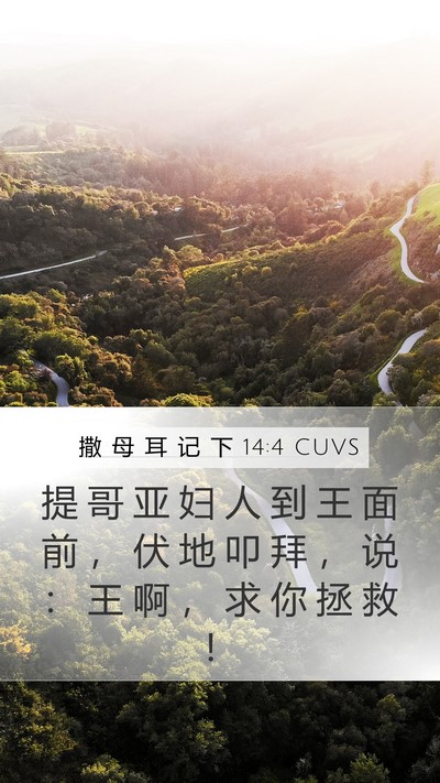 撒 母 耳 记 下 14:4 CUVS Bible Verse Image