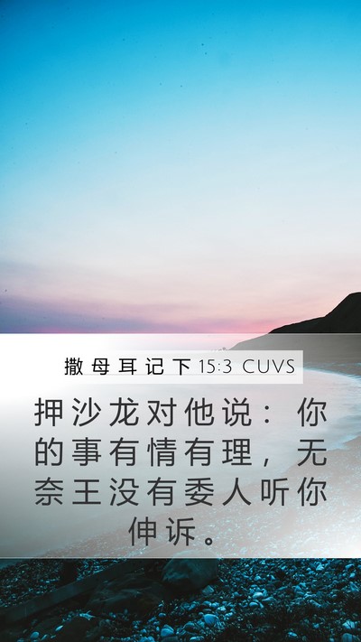 撒 母 耳 记 下 15:3 CUVS Bible Verse Image