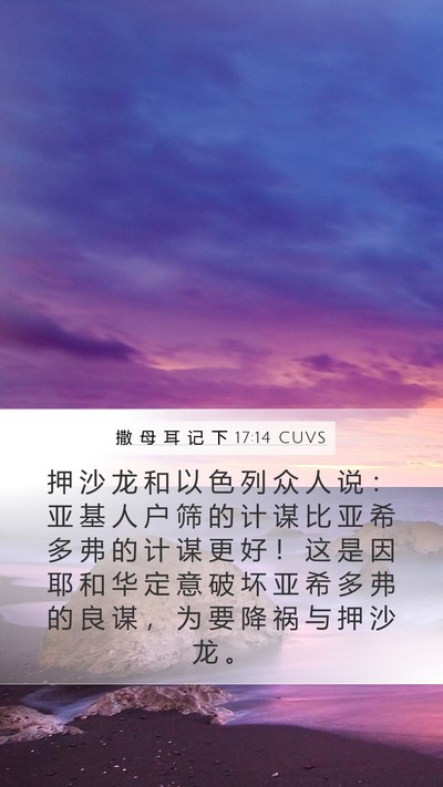 撒 母 耳 记 下 17:14 CUVS Bible Verse Image