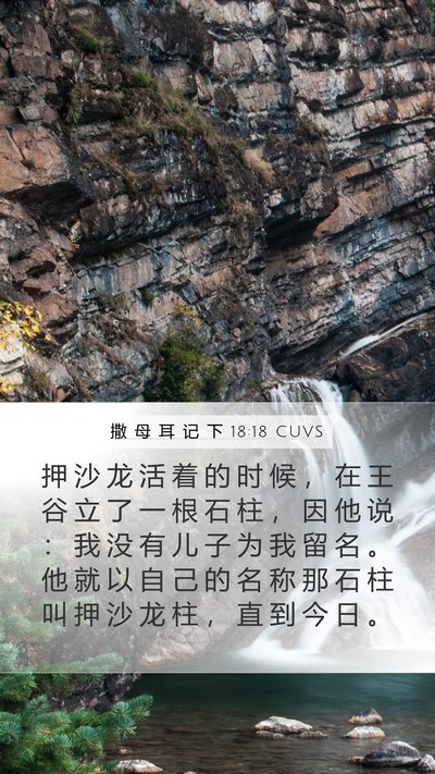 撒 母 耳 记 下 18:18 CUVS Bible Verse Image