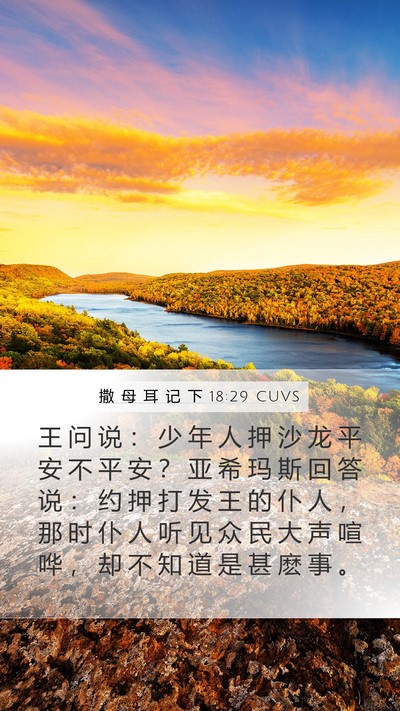 撒 母 耳 记 下 18:29 CUVS Bible Verse Image