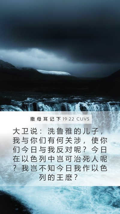 撒 母 耳 记 下 19:22 CUVS Bible Verse Image