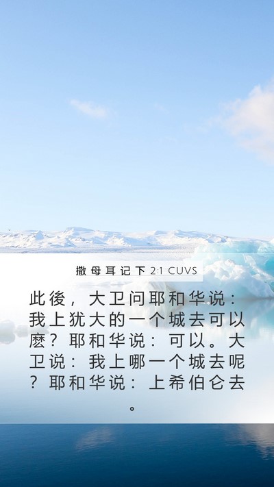 撒 母 耳 记 下 2:1 CUVS Mobile Phone Wallpaper - 此 後 ， 大 卫 问 耶 和 华 说 ： 我 - Mobile Bible Verse Wallpaper