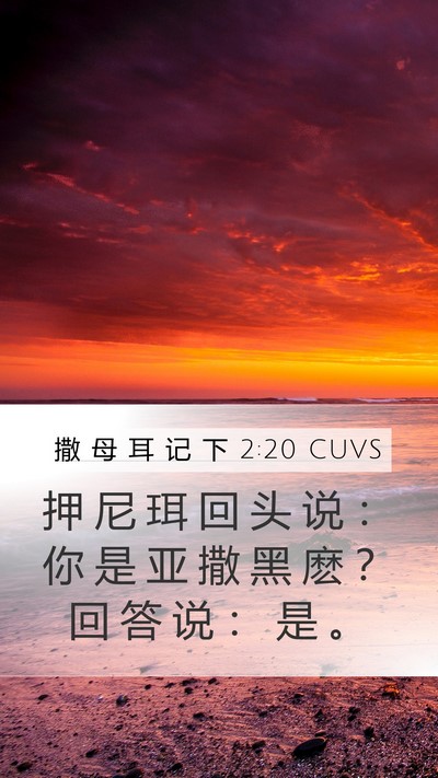 撒 母 耳 记 下 2:20 CUVS Mobile Phone Wallpaper - 押 尼 珥 回 头 说 ： 你 是 亚 撒 黑 - Mobile Bible Verse Wallpaper