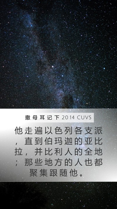 撒 母 耳 记 下 20:14 CUVS Bible Verse Image