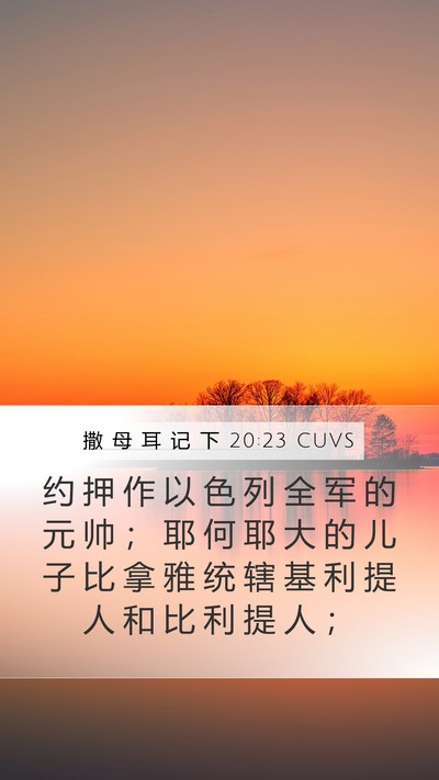 撒 母 耳 记 下 20:23 CUVS Bible Verse Image