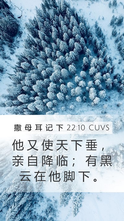 撒 母 耳 记 下 22:10 CUVS Bible Verse Image