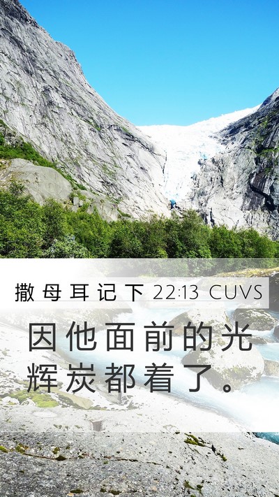 撒 母 耳 记 下 22:13 CUVS Bible Verse Image