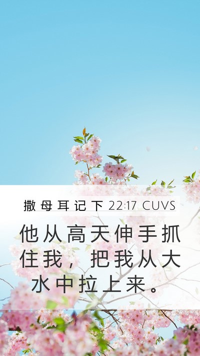 撒 母 耳 记 下 22:17 CUVS Bible Verse Image