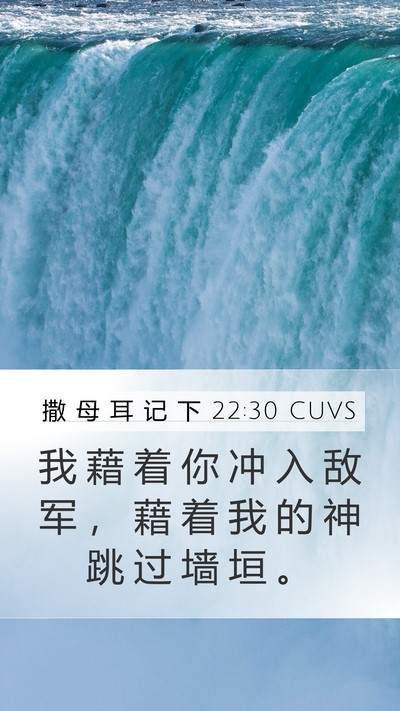 撒 母 耳 记 下 22:30 CUVS Bible Verse Image