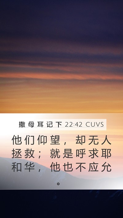 撒 母 耳 记 下 22:42 CUVS Bible Verse Image