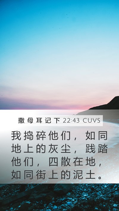 撒 母 耳 记 下 22:43 CUVS Bible Verse Image