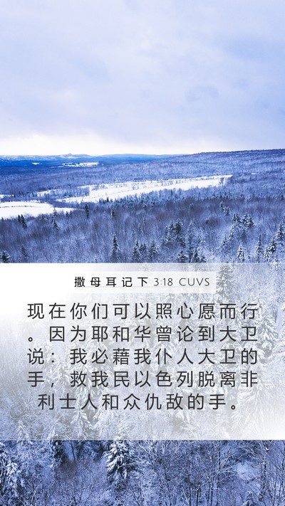 撒 母 耳 记 下 3:18 CUVS Bible Verse Image
