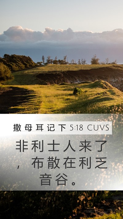 撒 母 耳 记 下 5:18 CUVS Bible Verse Image