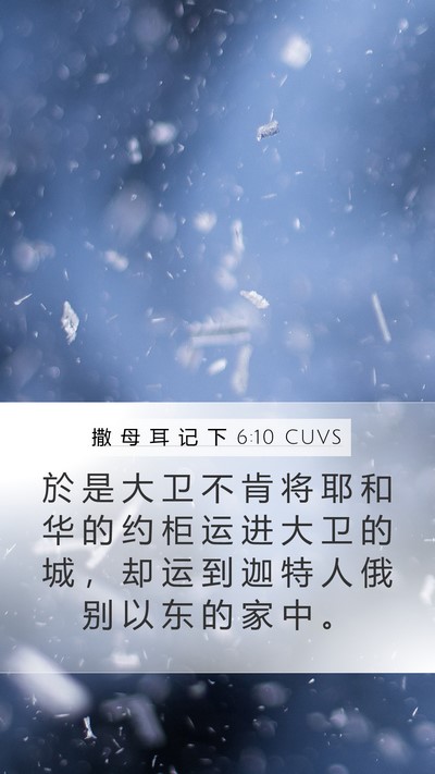 撒 母 耳 记 下 6:10 CUVS Mobile Phone Wallpaper - 於 是 大 卫 不 肯 将 耶 和 华 的 约 - Mobile Bible Verse Wallpaper