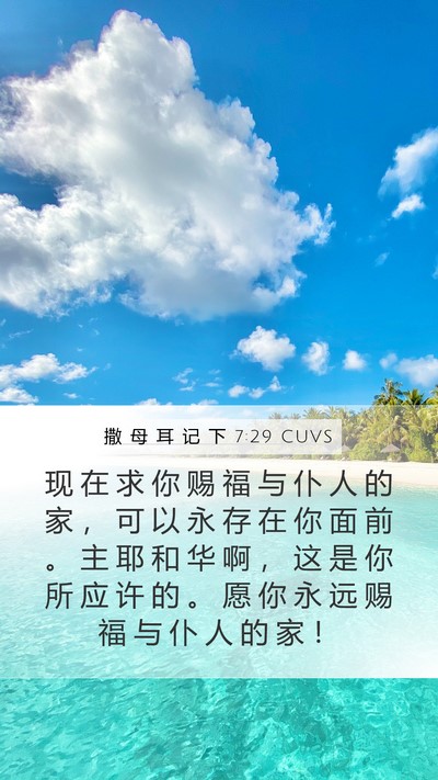 撒 母 耳 记 下 7:29 CUVS Bible Verse Image