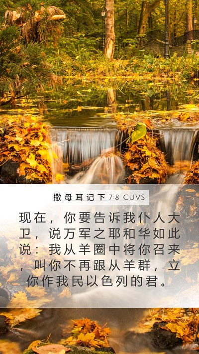撒 母 耳 记 下 7:8 CUVS Bible Verse Image