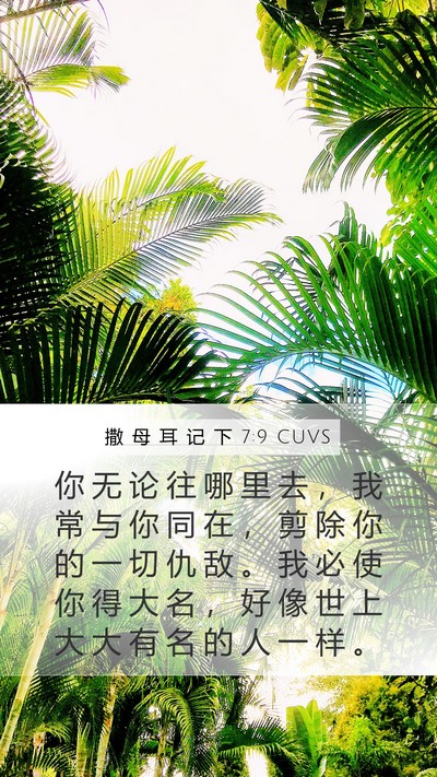 撒 母 耳 记 下 7:9 CUVS Bible Verse Image
