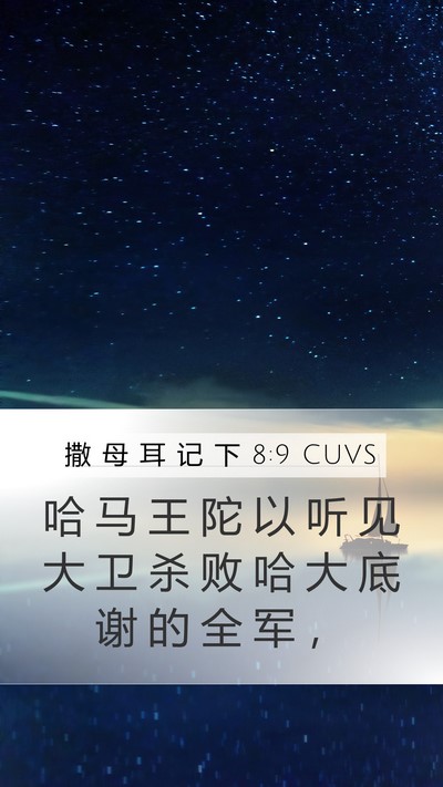 撒 母 耳 记 下 8:9 CUVS Bible Verse Image