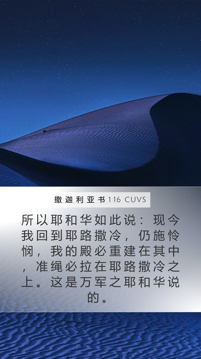 撒 迦 利 亚 书 1:16 CUVS Bible Verse Image