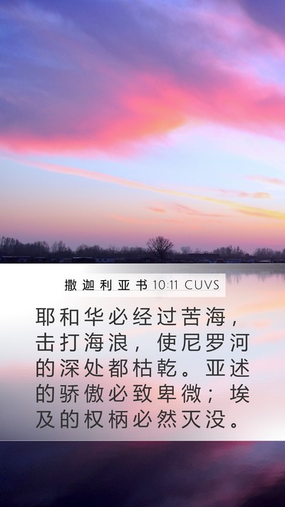 撒 迦 利 亚 书 10:11 CUVS Bible Verse Image