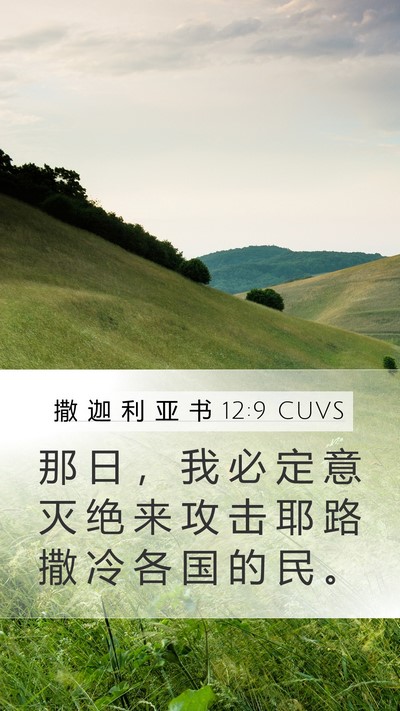 撒 迦 利 亚 书 12:9 CUVS Bible Verse Image
