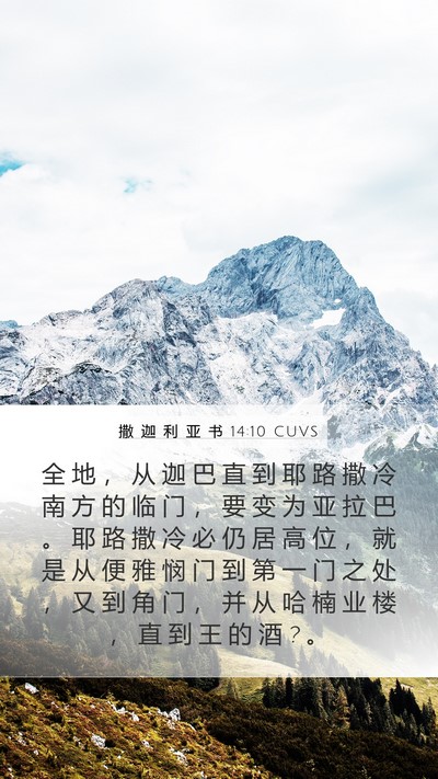 撒 迦 利 亚 书 14:10 CUVS Bible Verse Image