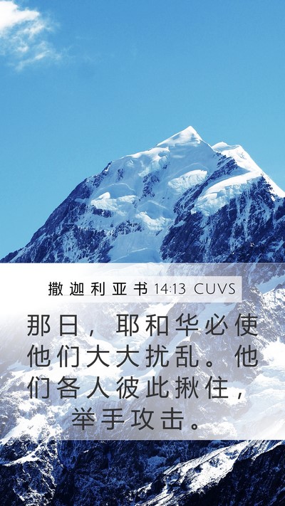 撒 迦 利 亚 书 14:13 CUVS Bible Verse Image