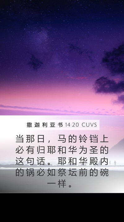 撒 迦 利 亚 书 14:20 CUVS Bible Verse Image