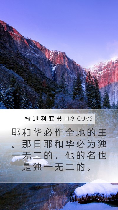 撒 迦 利 亚 书 14:9 CUVS Bible Verse Image