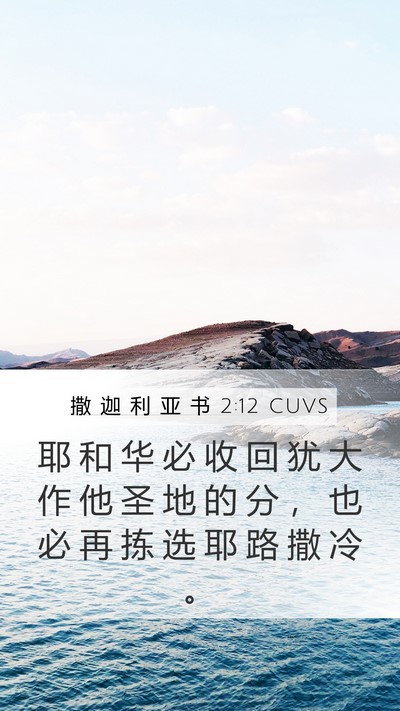 撒 迦 利 亚 书 2:12 CUVS Bible Verse Image