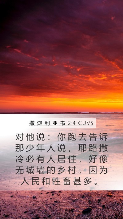 撒 迦 利 亚 书 2:4 CUVS Bible Verse Image