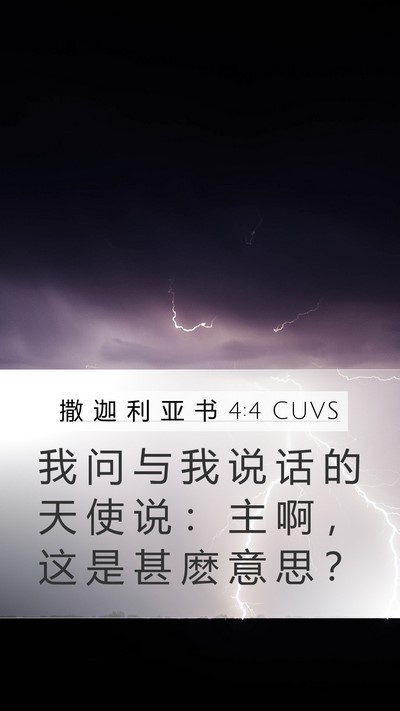 撒 迦 利 亚 书 4:4 CUVS Bible Verse Image