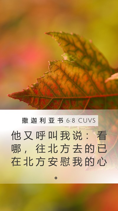 撒 迦 利 亚 书 6:8 CUVS Bible Verse Image
