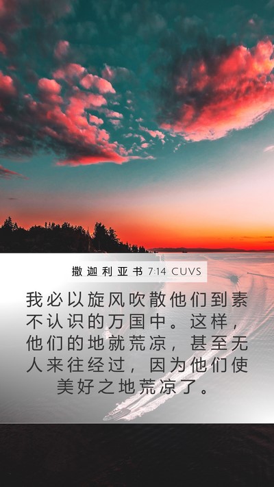撒 迦 利 亚 书 7:14 CUVS Bible Verse Image