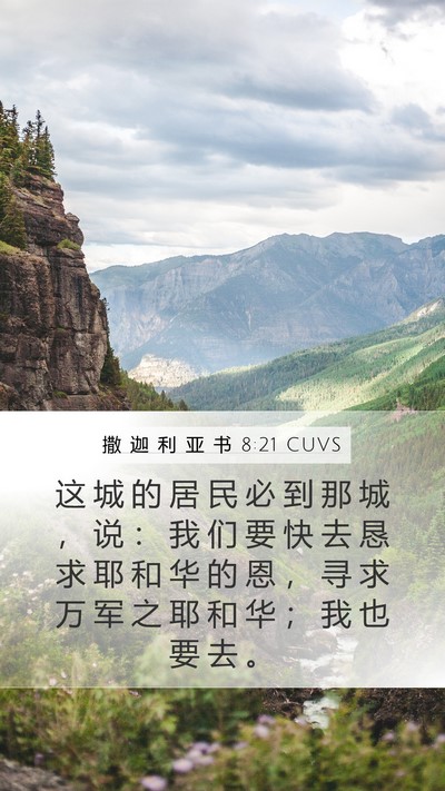 撒 迦 利 亚 书 8:21 CUVS Bible Verse Image