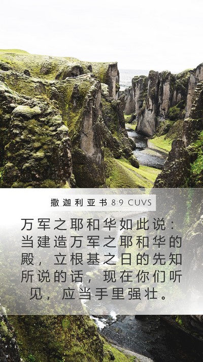 撒 迦 利 亚 书 8:9 CUVS Bible Verse Image