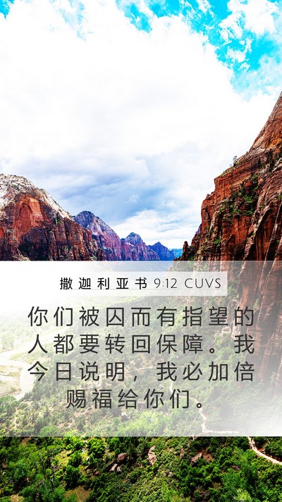 撒 迦 利 亚 书 9:12 CUVS Bible Verse Image
