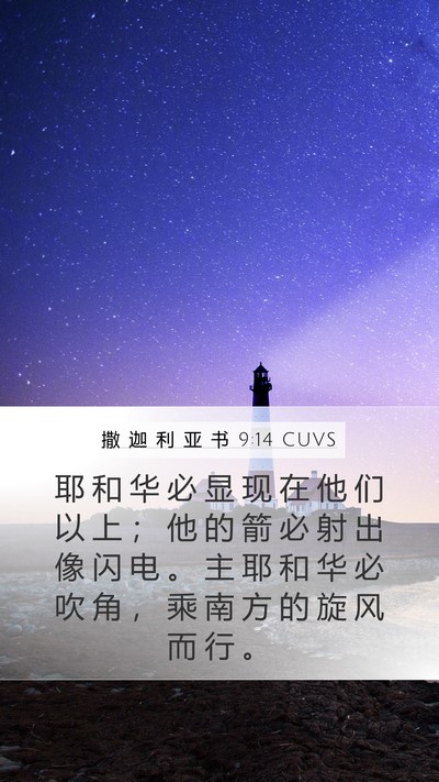 撒 迦 利 亚 书 9:14 CUVS Bible Verse Image