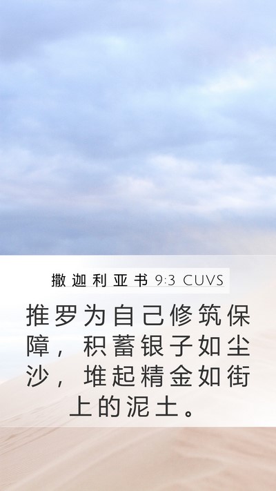 撒 迦 利 亚 书 9:3 CUVS Bible Verse Image
