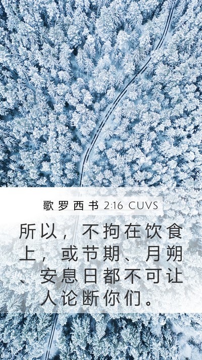 歌 罗 西 书 2:16 CUVS Bible Verse Image