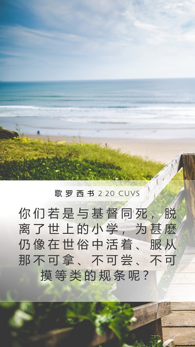 歌 罗 西 书 2:20 CUVS Bible Verse Image