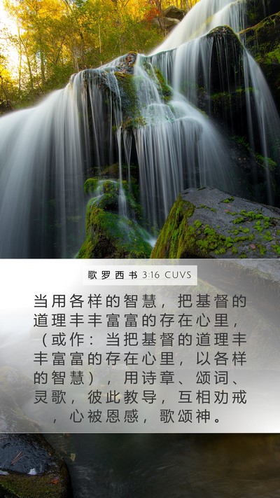 歌 罗 西 书 3:16 CUVS Bible Verse Image