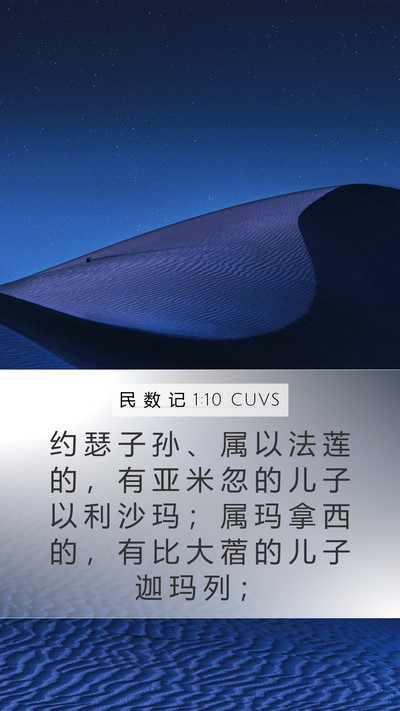 民 数 记 1:10 CUVS Bible Verse Image